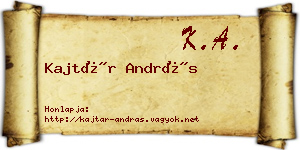 Kajtár András névjegykártya